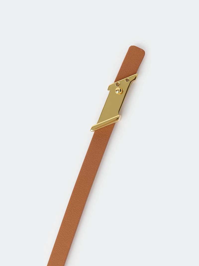 Кожаный ремень на кнопке