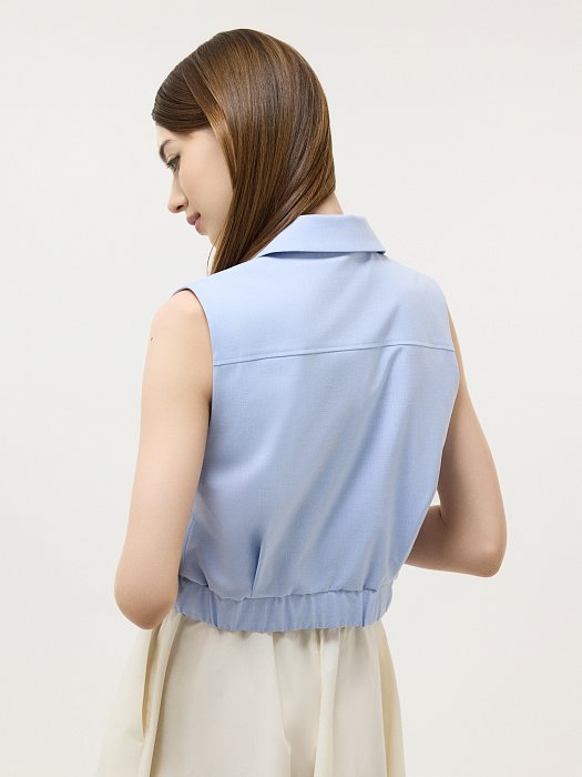 Укороченный жилет прямого кроя: фото №4