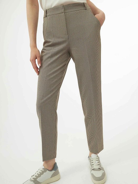 Зауженные брюки в гусиную лапку: фото №3