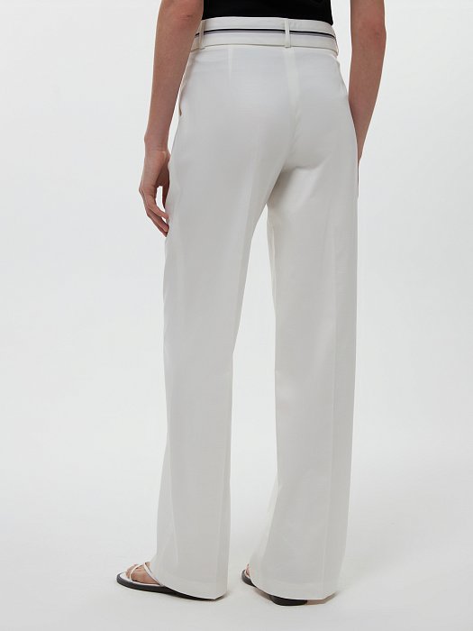 Хлопковые брюки с акцентным поясом: фото №3