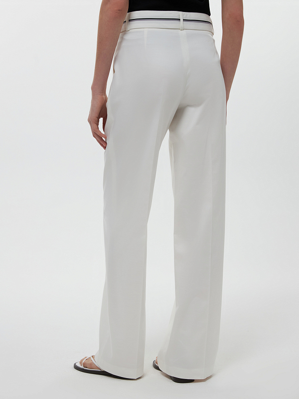 Хлопковые брюки с акцентным поясом