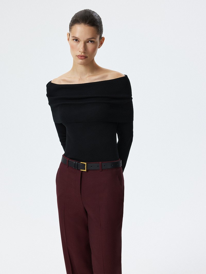 Укороченные брюки с шерстью