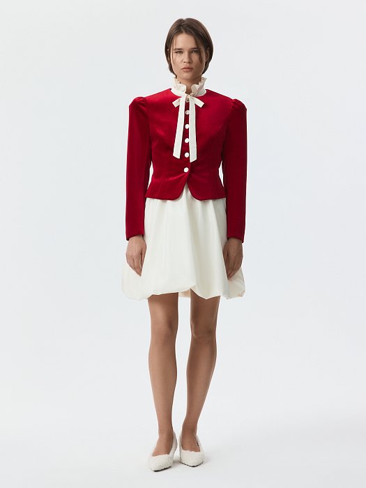 Бархатный жакет со съемным воротником: фото №8