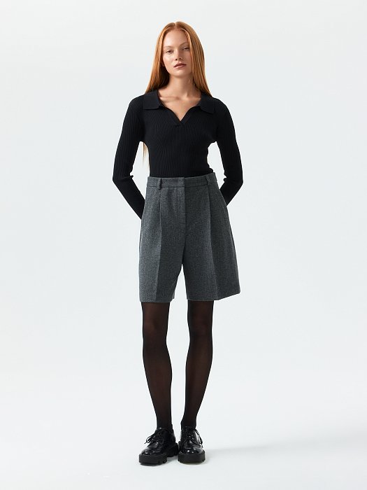 Шорты из твида «в елочку»: фото №6