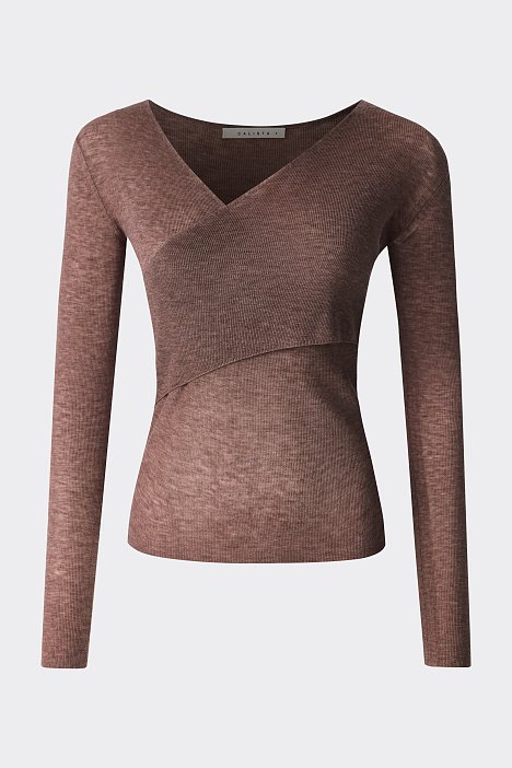 Шерстяной джемпер на запах: фото №7