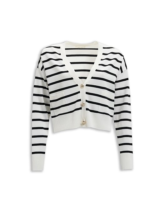 Укороченный кардиган в полоску: фото №8