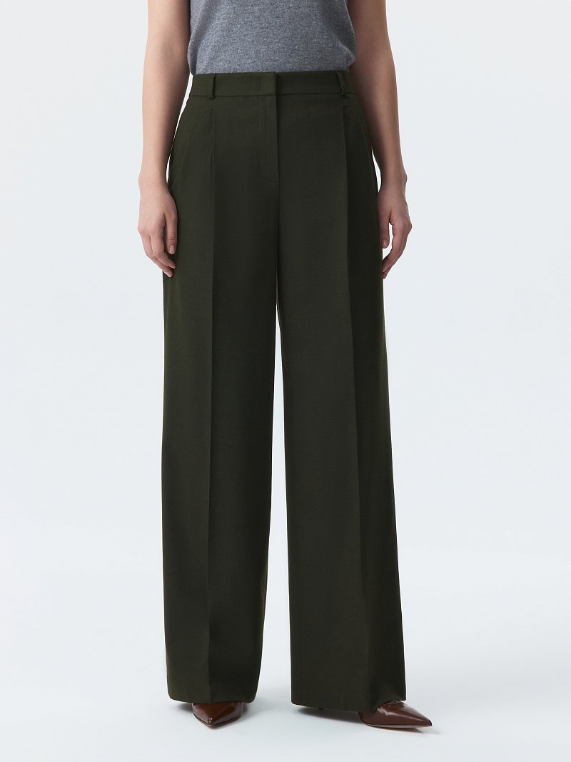 Широкие брюки из фланели