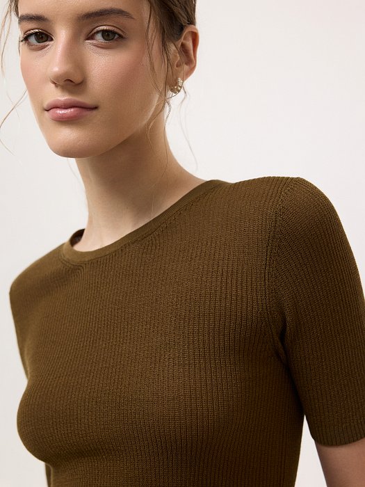 Сетчатый джемпер с короткими рукавами: фото №3