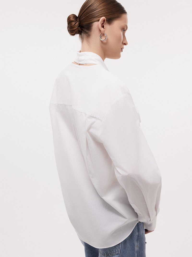 Рубашка со съемным бантом