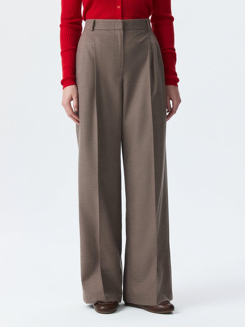 Широкие брюки из фланели