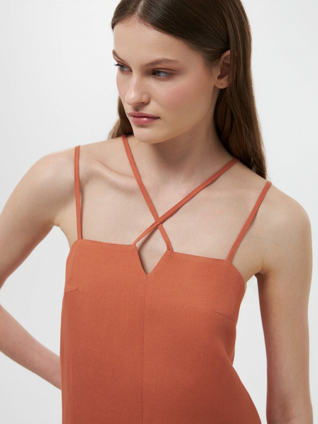 Короткий сарафан со льном: фото №1