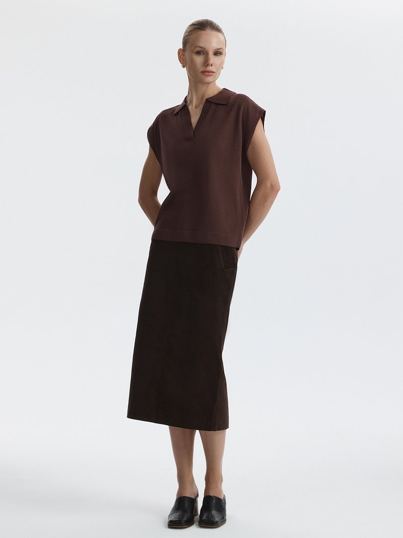 Вязаное поло из вискозы