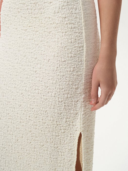 Вязаная юбка из хлопка с разрезом: фото №2