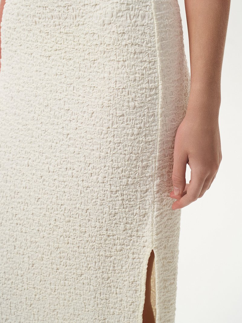 Вязаная юбка из хлопка с разрезом