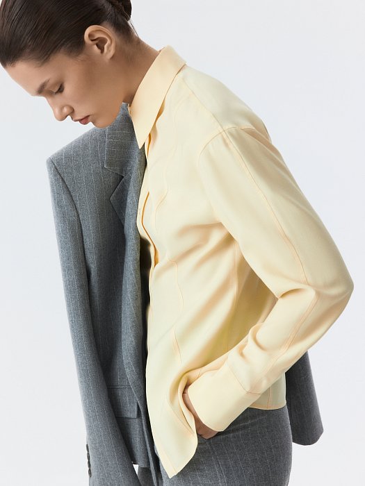 Приталенная рубашка из вискозы (Р158): фото №3