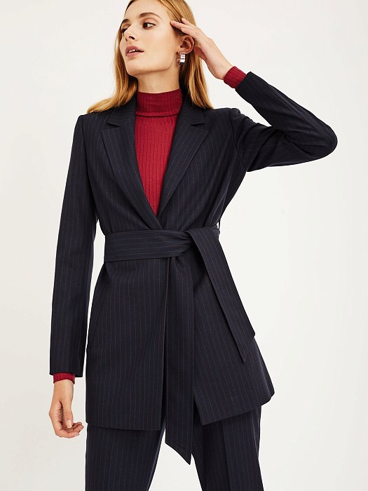 Удлиненный жакет с поясом: фото №2