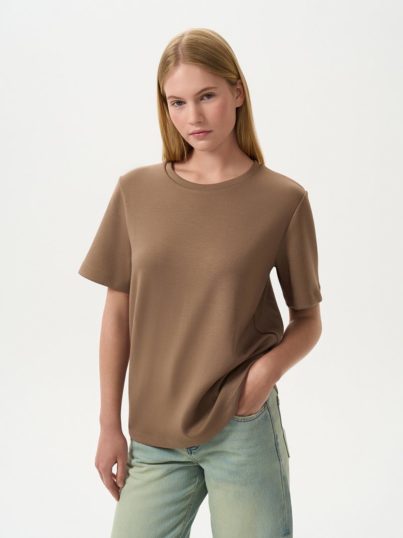 Однотонная футболка из хлопка