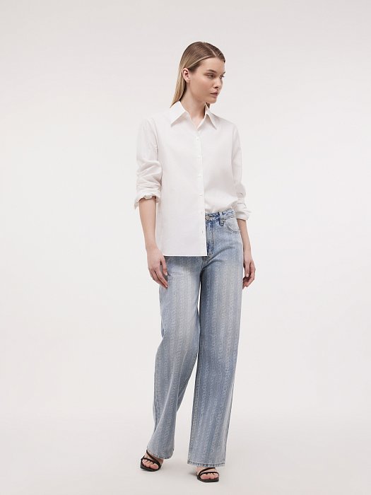 Прямая рубашка из хлопка: фото №5