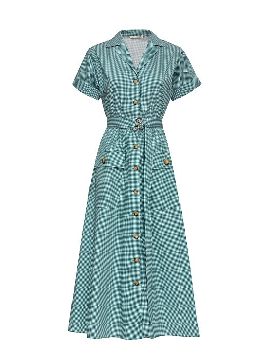 Платье из хлопка с поясом : фото №5