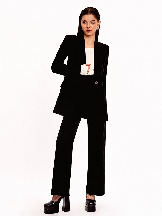 Удлиненный жакет без лацканов: фото №2