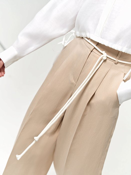 Удлиненные брюки со льном: фото №4