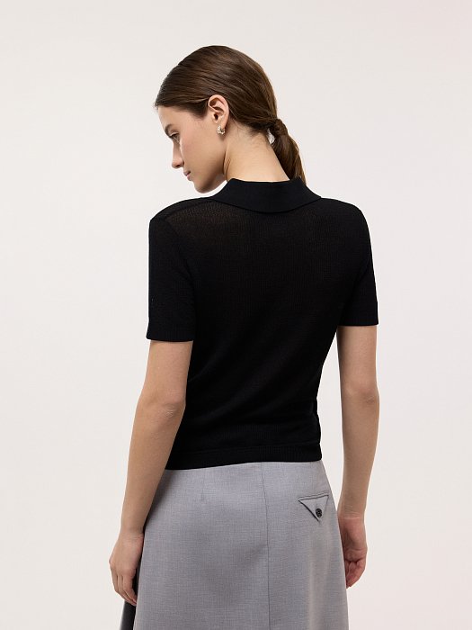 Сетчатое поло с короткими рукавами: фото №4