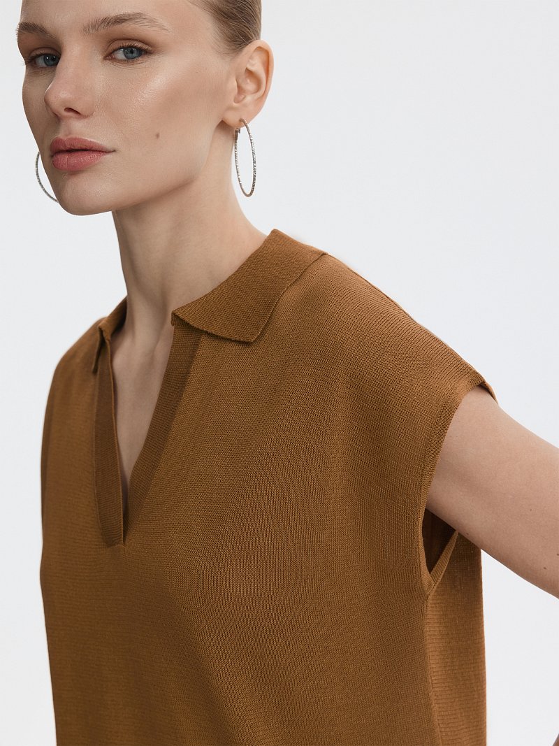 Вязаное поло из вискозы