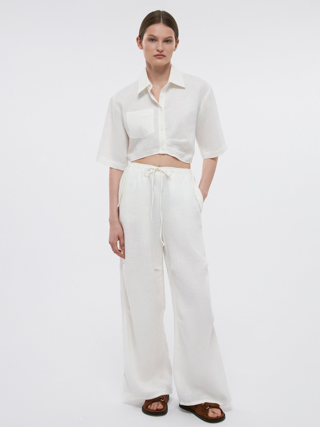 Свободные брюки изо льна: фото №1