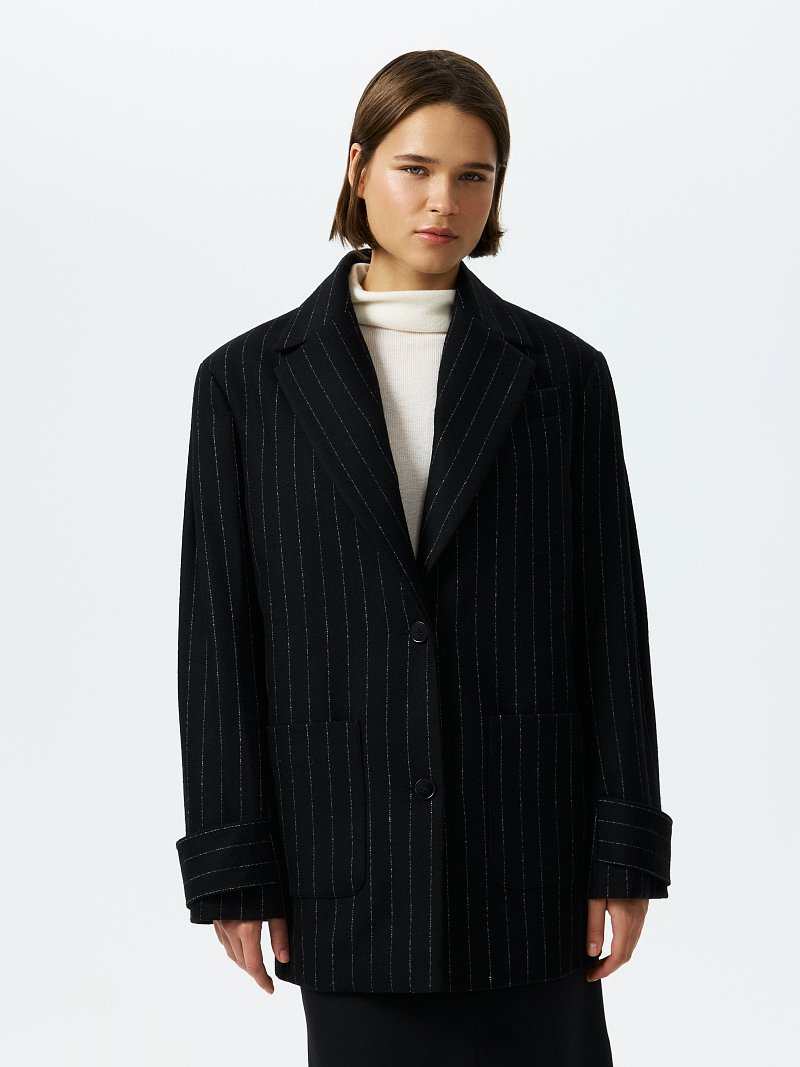 Утепленное полупальто из шерсти