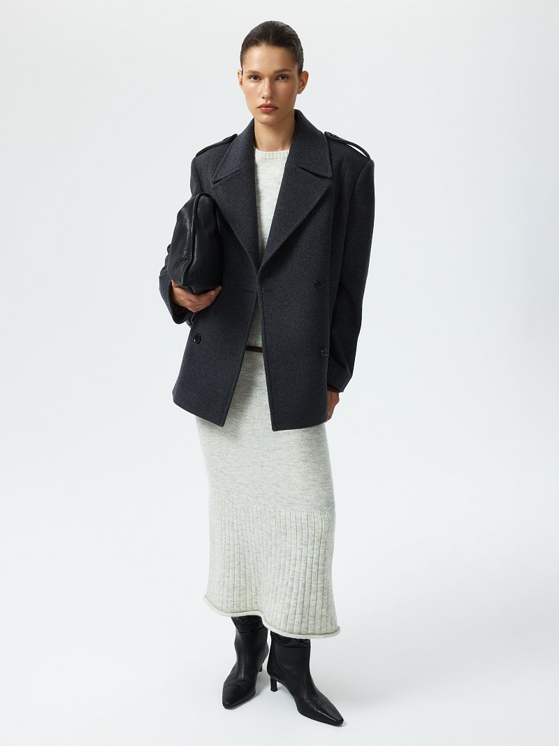 Полупальто из шерсти в стиле жакета