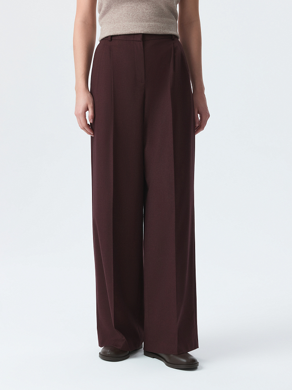 Широкие брюки из фланели