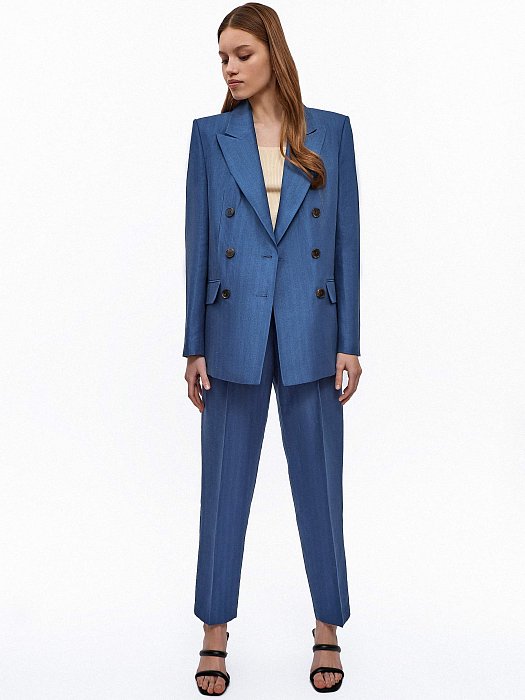 Прямой двубортный жакет : фото №2