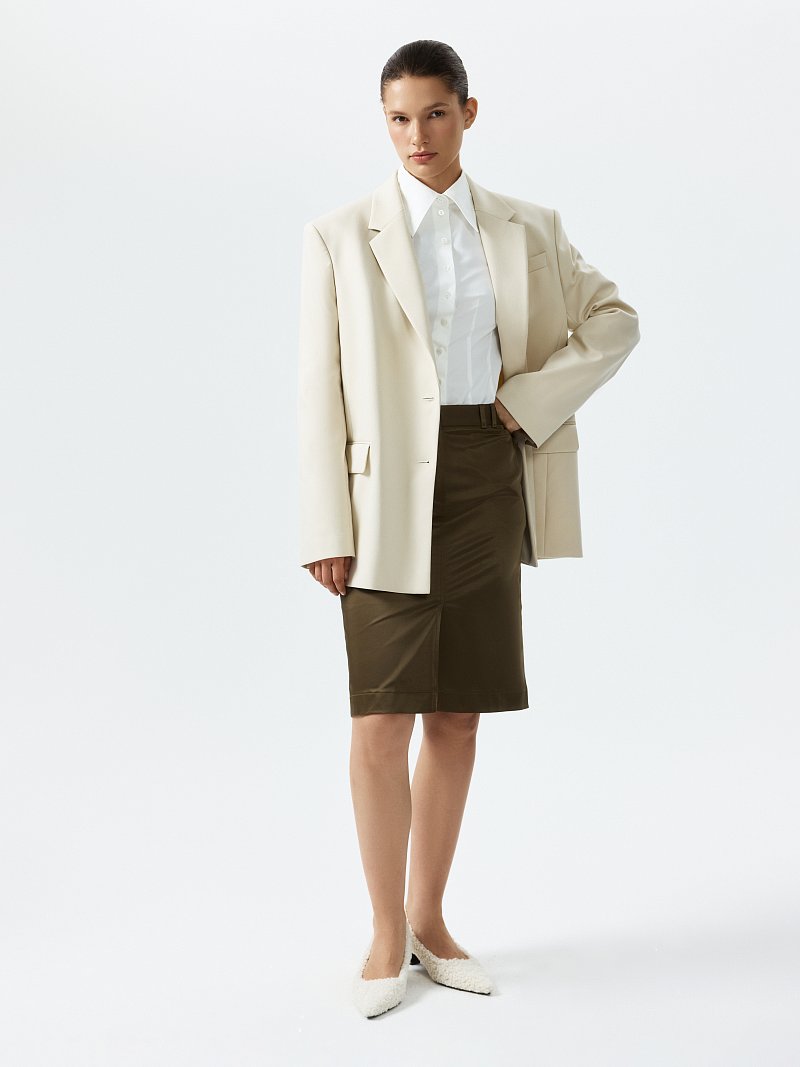 Атласная мини-юбка