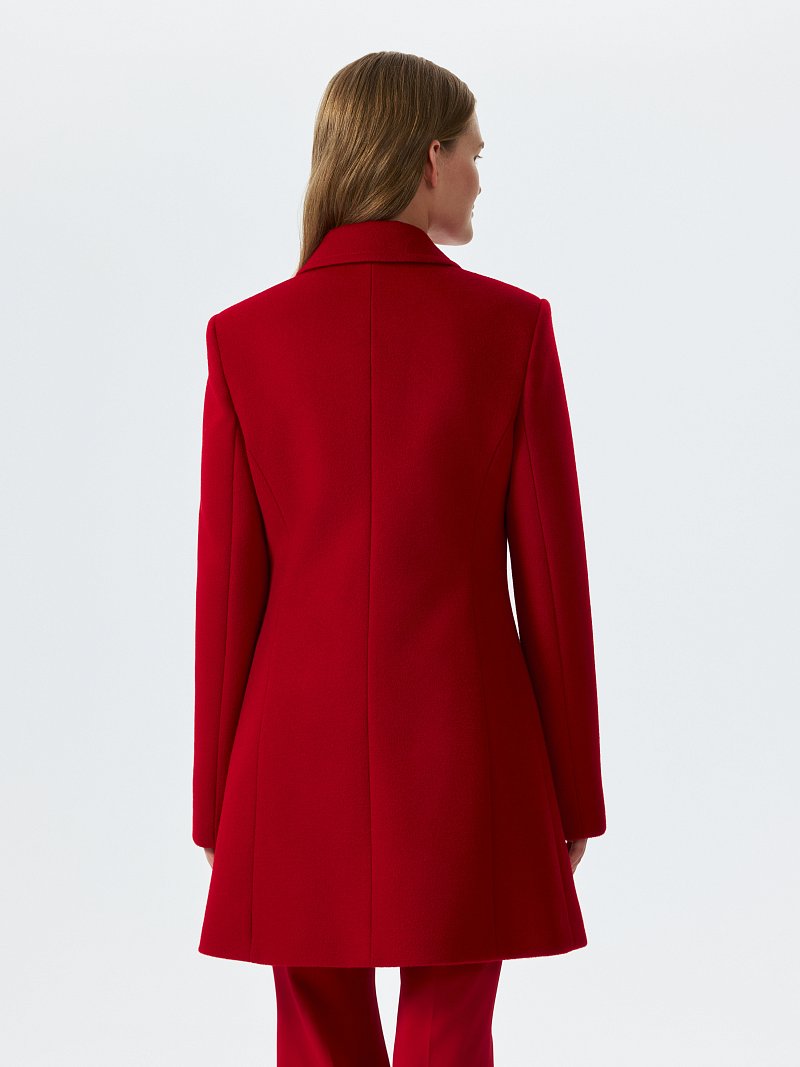 Приталенное пальто из 100% шерсти