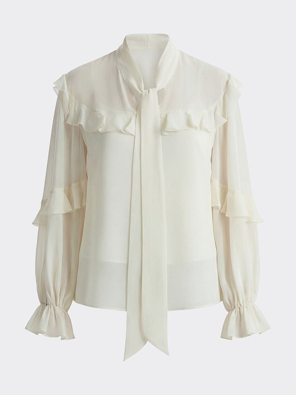 Блуза из шифона с воланами