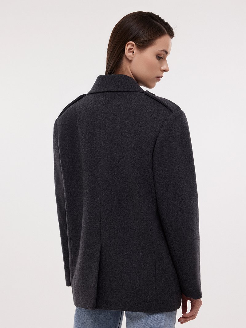 Полупальто из шерсти в стиле жакета (Р158)