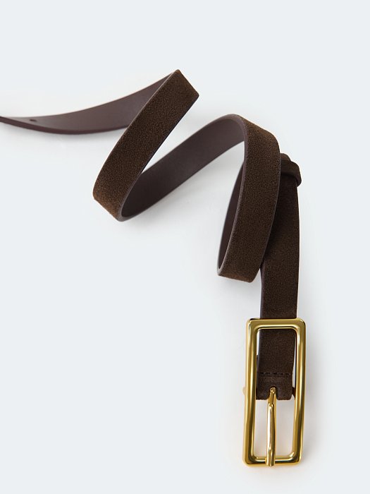 Узкий ремень из замши: фото №4