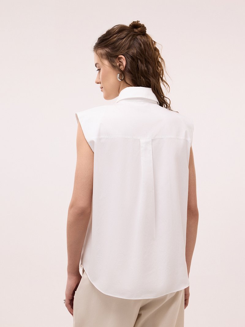 Хлопковая рубашка без рукавов