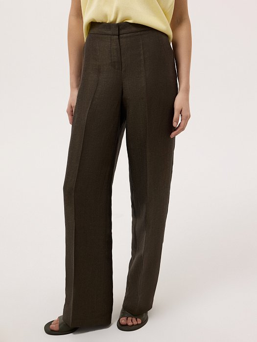 Прямые брюки изо льна: фото №2