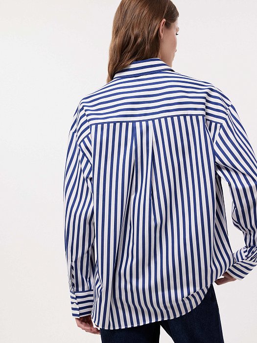 Рубашка из хлопка в полоску: фото №3