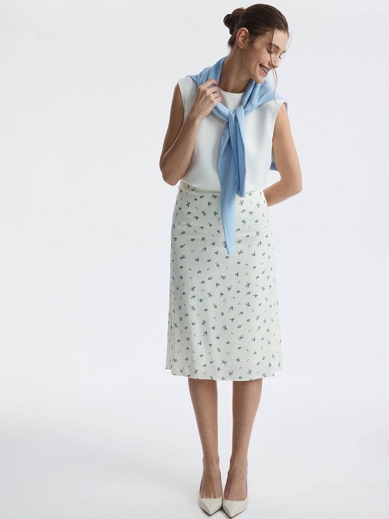 Атласная юбка в цветочек (Р158)