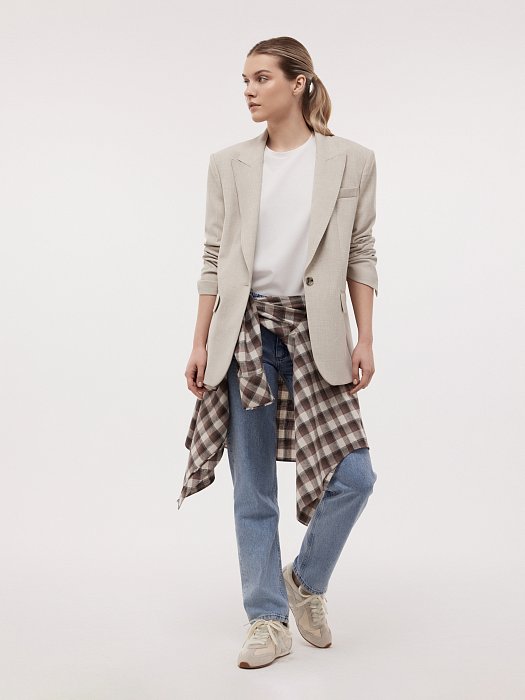 Однобортный жакет оверсайз: фото №2