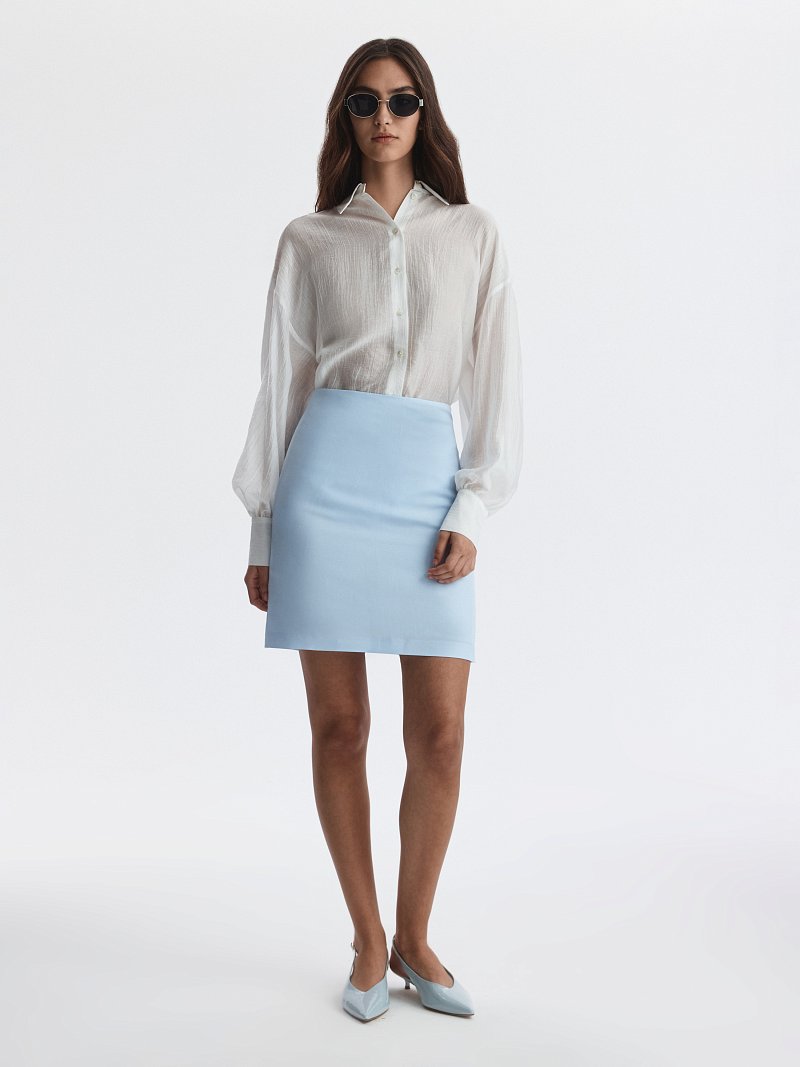 Мини-юбка со льном