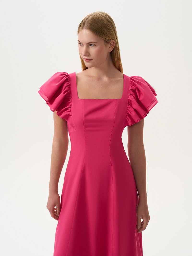 Платье из хлопка с воланами