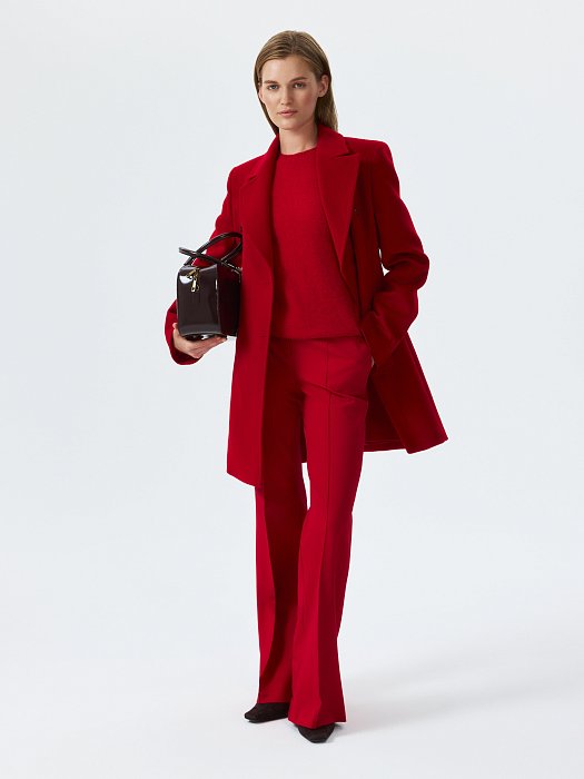 Приталенное пальто из 100% шерсти: фото №5