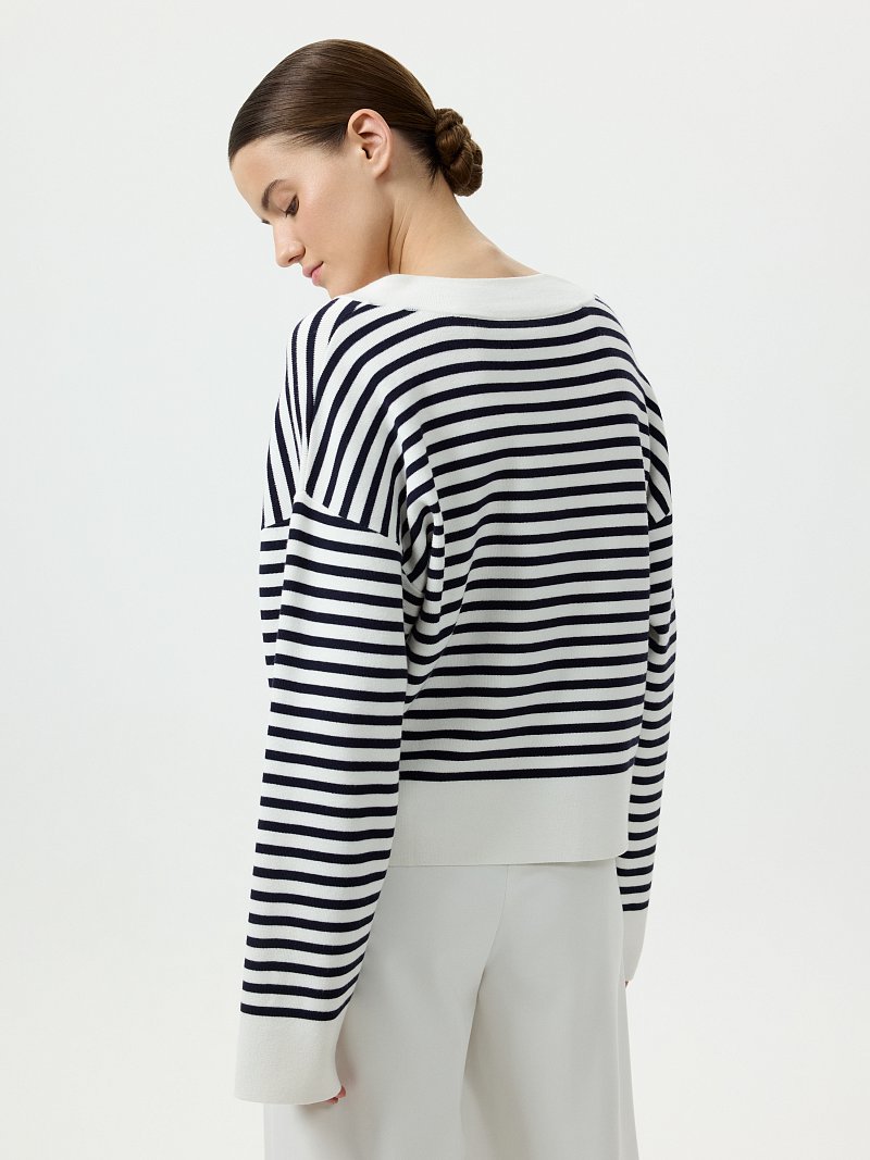 Полосатый пуловер из вискозы