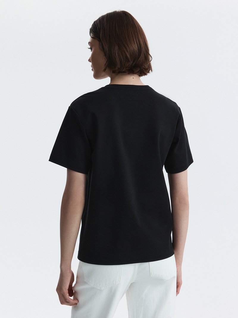 Однотонная футболка из 100% хлопка 