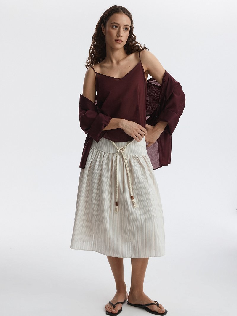 Юбка из хлопка и льна