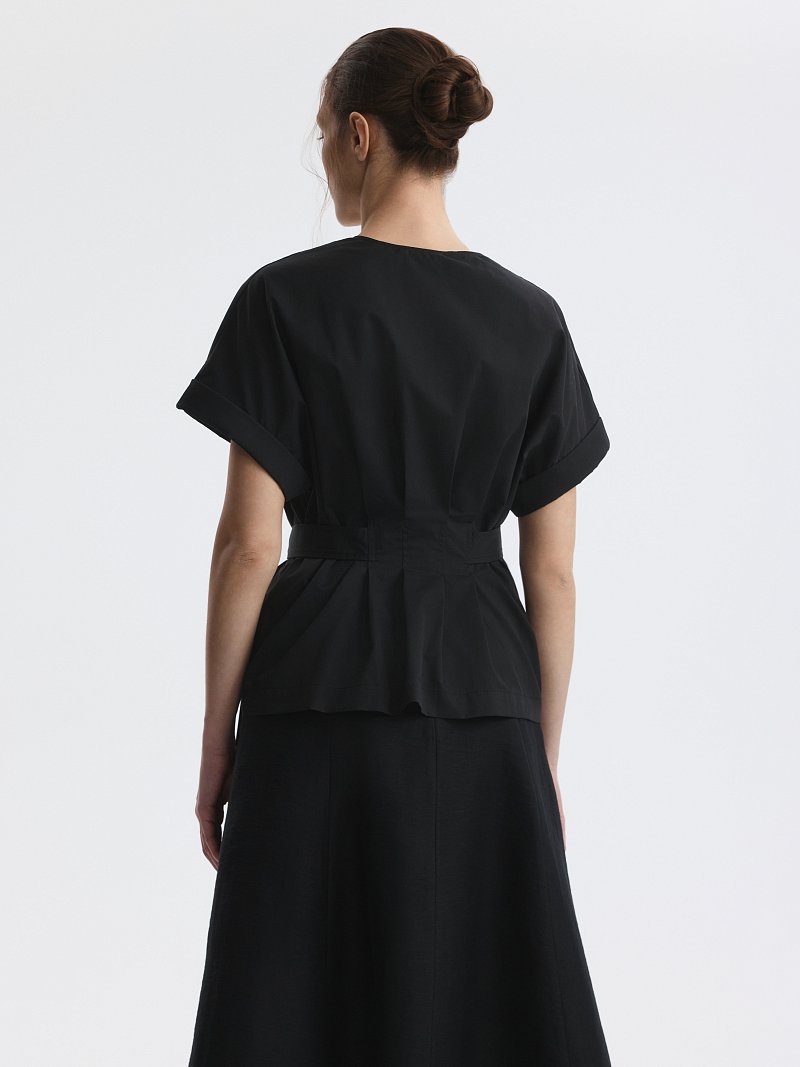 Блуза из хлопка с поясом