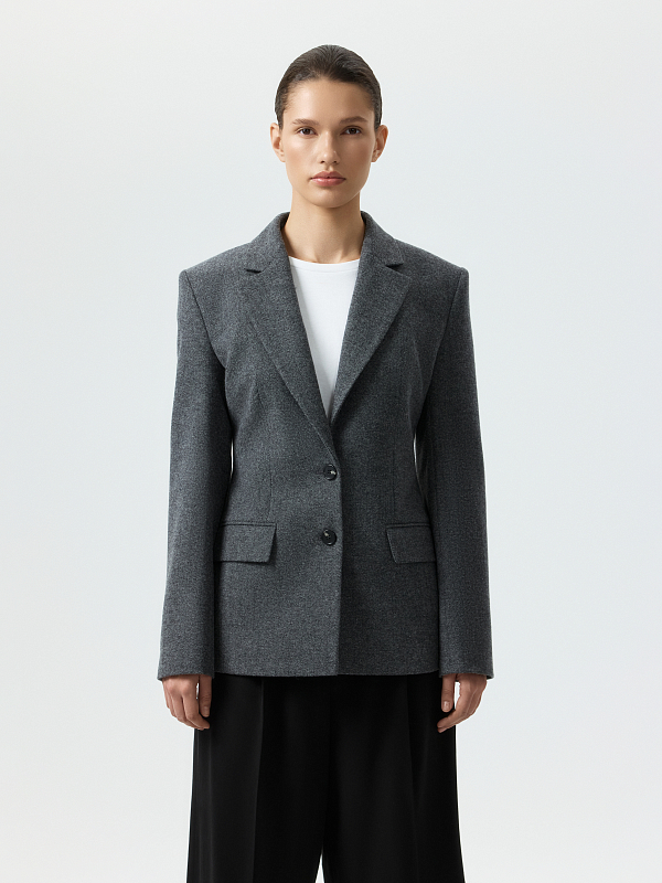 Жакет из твида «в елочку»